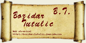 Božidar Tutulić vizit kartica